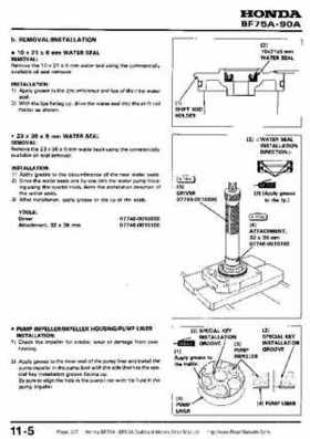 Honda BF75A BF90A Outboard Motors Shop Manual., Page 297