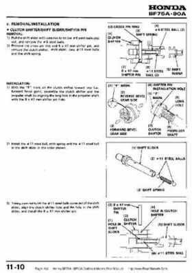 Honda BF75A BF90A Outboard Motors Shop Manual., Page 302