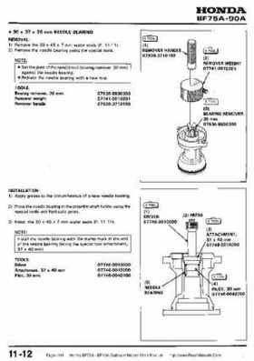 Honda BF75A BF90A Outboard Motors Shop Manual., Page 304