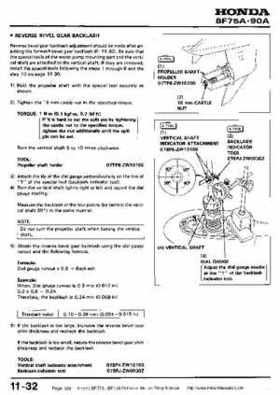 Honda BF75A BF90A Outboard Motors Shop Manual., Page 324