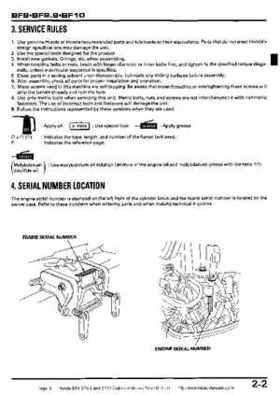 Honda BF8, BF9.9 and BF10 Outboard Motors Shop Manual., Page 8