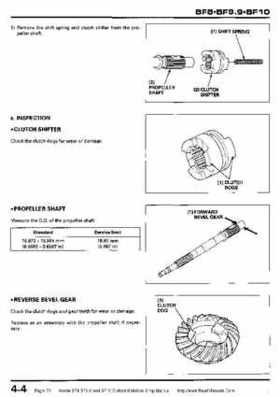 Honda BF8, BF9.9 and BF10 Outboard Motors Shop Manual., Page 71