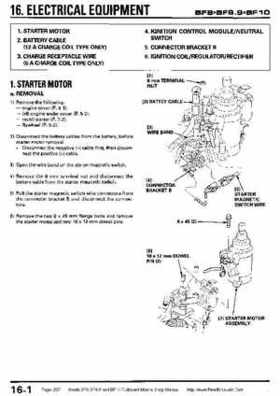 Honda BF8, BF9.9 and BF10 Outboard Motors Shop Manual., Page 257