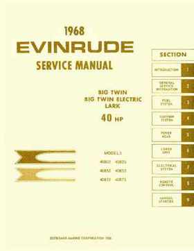 1968 Evinrude Big Twin, Lark 40 HP Outboards Service Repair Manual P/N 4483, Page 1