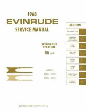 1968 Evinrude Speedifour, Starflite 85HP Service Repair Manual P/N 4486, Page 1