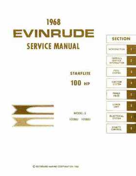 1968 Evinrude Starflite 100 HP outboards Service Repair Manual P/N 4487, Page 1