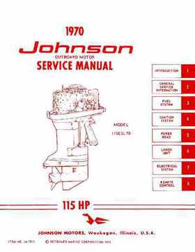 1970 Johnson 115 HP Outboard Motor Service Repair manual P/N JM-7011, Page 1