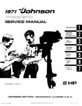 1971 Johnson 2R71 2HP outboards Service Repair Manual P/N JM-7101, Page 1