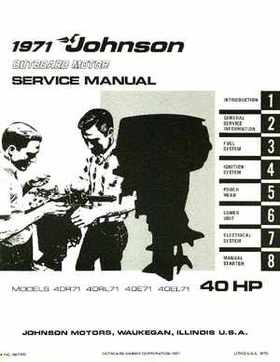 1971 Johnson 40HP outboards Service Repair Manual P/N JM-7107, Page 1