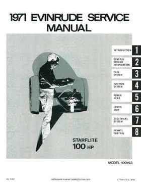 1971 Evinrude StarFlite 100 HP Outboards Service Repair Manual, PN 4753, Page 1