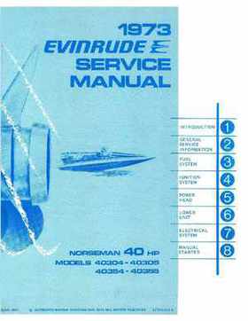 1973 Evinrude Norseman 40 HP Service Repair Manual P/N 4907, Page 1