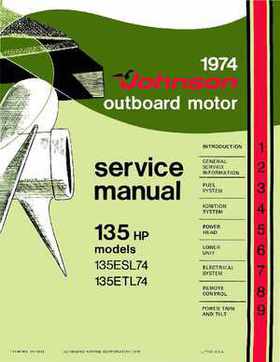 1974 Johnson 135 HP Outboard Motors Service Repair manual P/N JM-7412, Page 1