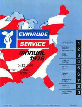 1976 Evinrude 200 HP Outboards Service Repair Manual, PN 5199, Page 1