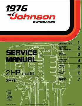 1976 Johnson 2HP 2R76 Outboard Motor Service Repair Manual, P/N JM-7602, Page 1