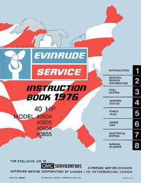 1976 Evinrude 40HP outboards Service Repair Manual P/N 406447, Page 1