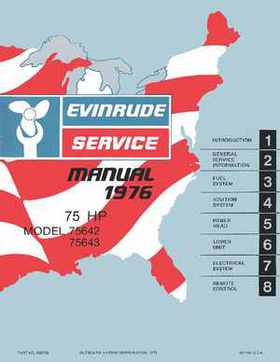 1976 Evinrude 75 HP Service Repair Manual Outboards P/N 506730, Page 1