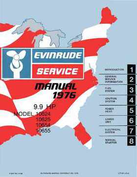 1976 Evinrude 9.9 HP Service Repair Manual Genuine Models P/N 5188, Page 1