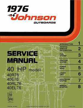 1976 Johnson Outboard Motor 40 HP Service Repair Manual P/N JM-7609, Page 1