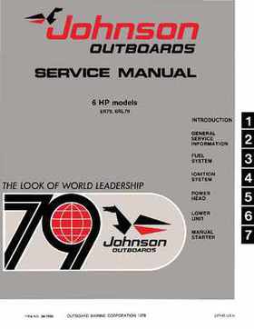 1979 6 HP Johnson Outboard Repair and Service Repair Manual PN JM-7904, Page 1