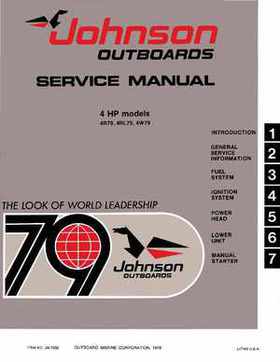 1979 Johnson Outboards 4 HP Models Service Repair Manual P/N JM-7903, Page 1