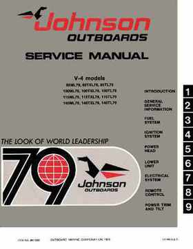 1979 Johnson Outboards V-4 Models Factory OEM Service Repair Manual P/N JM-7909, Page 1
