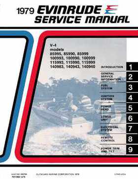 1979 V4 Evinrude Outboard Service Repair Manual for V4 Engines P/N 506764, Page 1