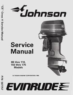 1989 Johnson/Evinrude Outboards 88 thru 110 150 thru 175 models Service RepaIr Manual P/N 507757, Page 1