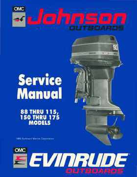 1990 Johnson Evinrude "ES" Cross V 88 thru 115, 150 thru 175 Service Repair Manual, P/N 507874, Page 1