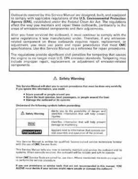 1998 Johnson Evinrude EC 50 thru 70 HP 3-Cylinder Service Repair Manual P/N 520208, Page 2