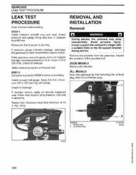 2004 SR Johnson 2 Stroke 9.9, 15, 25, 30 HP Outboards Service Repair Manual P/N 5005638, Page 261