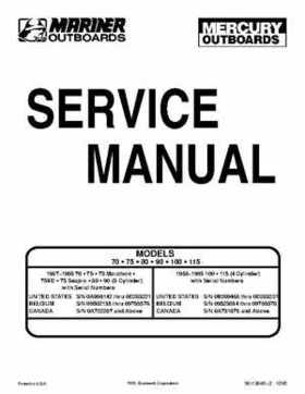 1987-1993 Mercury Mariner Outboards 70/75/80/90/100/115HP 3 and 4-cylinder Factory Service Manual, Page 1