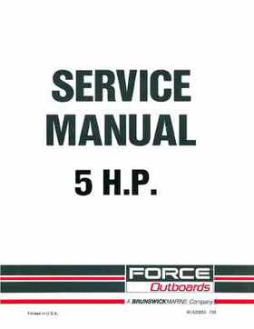 1988-1995 Mercury Force 5HP Outboards Service Manual, 90-823263 793, Page 1