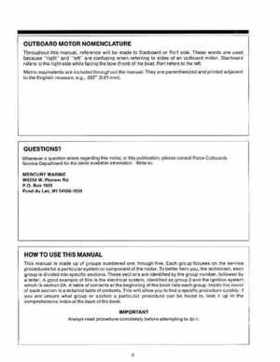 1988-1995 Mercury Force 5HP Outboards Service Manual, 90-823263 793, Page 5