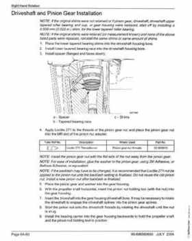 2005+ Mercury Verado 4 Stroke 200/225/250/275 6 gear housing Service Manual, Page 64