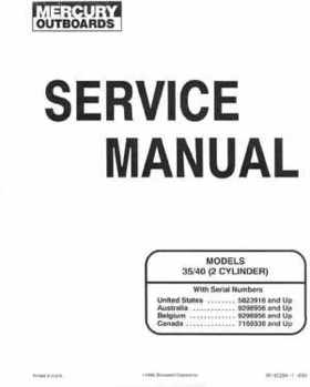 Mercury 35/40HP 2 Cylinder Outboards Service Manual PN 90-42794--1, Page 1