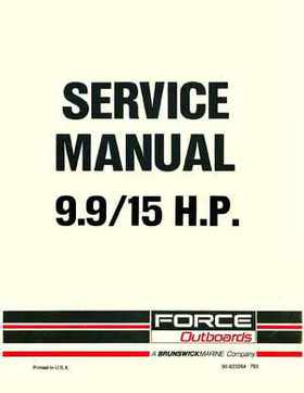 Mercury Force 9.9, 15HP Outboards Service Manual, Page 1