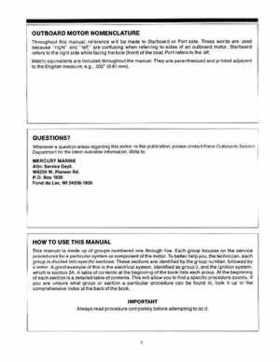 Mercury Force 9.9, 15HP Outboards Service Manual, Page 5
