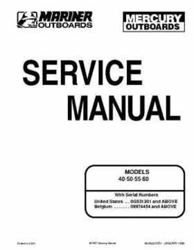 Mercury Mariner Outboard 40/50/55/60 2-stroke Service Manual, Page 1