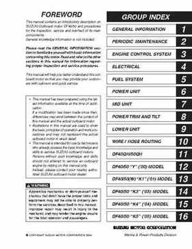 1996-2005 Suzuki DF40, DF50 Four Stroke Outboard Service Manual, Page 2