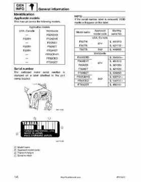 2001-2002 Yamaha 50HP F50Z/T50Z Ouboard 4-stroke engines service manual, Page 8