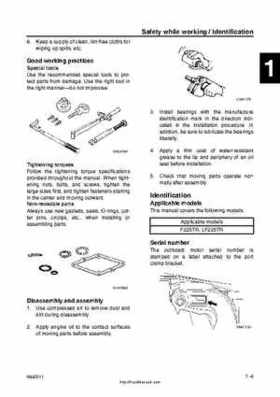 2001 Edition Yamaha F225A and LF225A Outboards Service Manual, Page 9