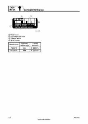 2001 Edition Yamaha F225A and LF225A Outboards Service Manual, Page 10
