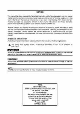 2005 Yamaha F90TR 90HP Outboards Factory Service Manual, Page 2