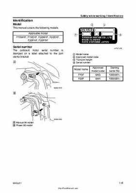 2007-2009 Yamaha F15/F20 Outboard Service Manual, Page 9