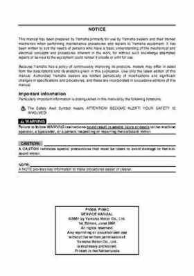 Yamaha F100B F100C Outboards Factory Service Manual, Page 2