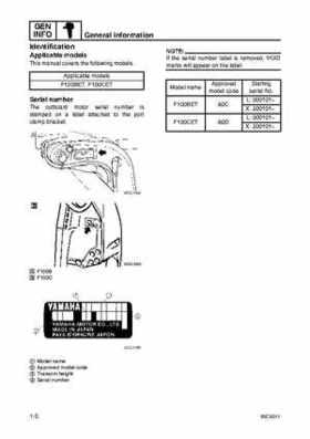 Yamaha F100B F100C Outboards Factory Service Manual, Page 10