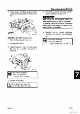 Yamaha F100B F100C Outboards Factory Service Manual, Page 275