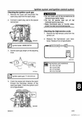 Yamaha F100B F100C Outboards Factory Service Manual, Page 307
