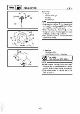 Yamaha Marine Outboards F4A/F4 Factory Service Manual, Page 118