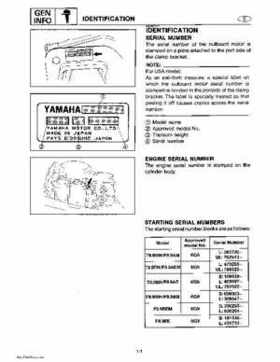 Yamaha Marine Outboards Factory Service / Repair/ Workshop Manual T9.9T F9.9T, Page 9